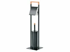 Schlussverkauf 💯 WC-Bürstengarnitur Kombi Black Bamboo in schwarz ❤️
