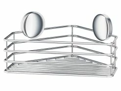 Badaccessoires Verkaufsgeschäft 23 Budget 🛒 BB Beslagsboden Eckduschkorb in silberfarben 🔥