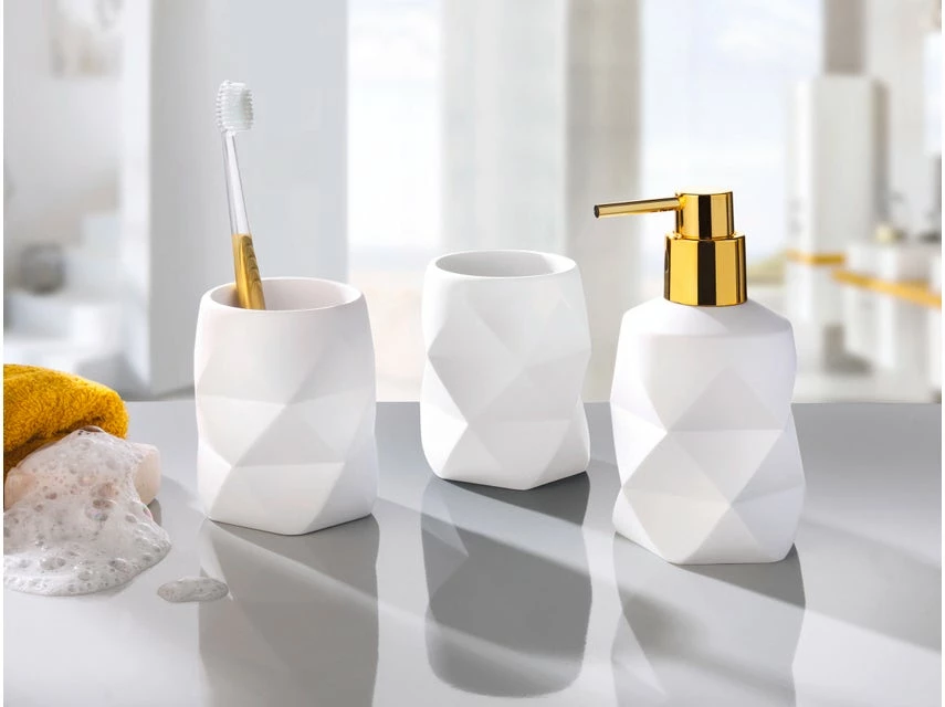 Rabatt ✔️ Kleine Wolke Seifenspender Golden Crackle in weiß ✔️ 2 Rabatt ✔️ Kleine Wolke Seifenspender Golden Crackle in weiß ✔️ – Bild 2