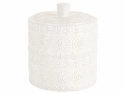 Blitzangebot 🥰 Spirella Kosmetikdose Relief in weiß 👍