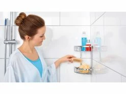 Top 10 🌟 Tesa Eckduschablage doppelt Aluxx - 16,3/26/17 cm in silberfarben 🌟 -Badaccessoires Verkaufsgeschäft online 24608781 milieu nebenbild