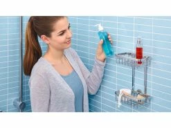 Aktion 👍 Tesa Duschkorb doppelt Aluxx - 18/26/10,7 cm in silberfarben 😍 -Badaccessoires Verkaufsgeschäft online 24608830 milieu nebenbild