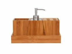 Angebote 🤩 Spirella Badezimmer-Set Bambou 3-tlg. in braun 🌟